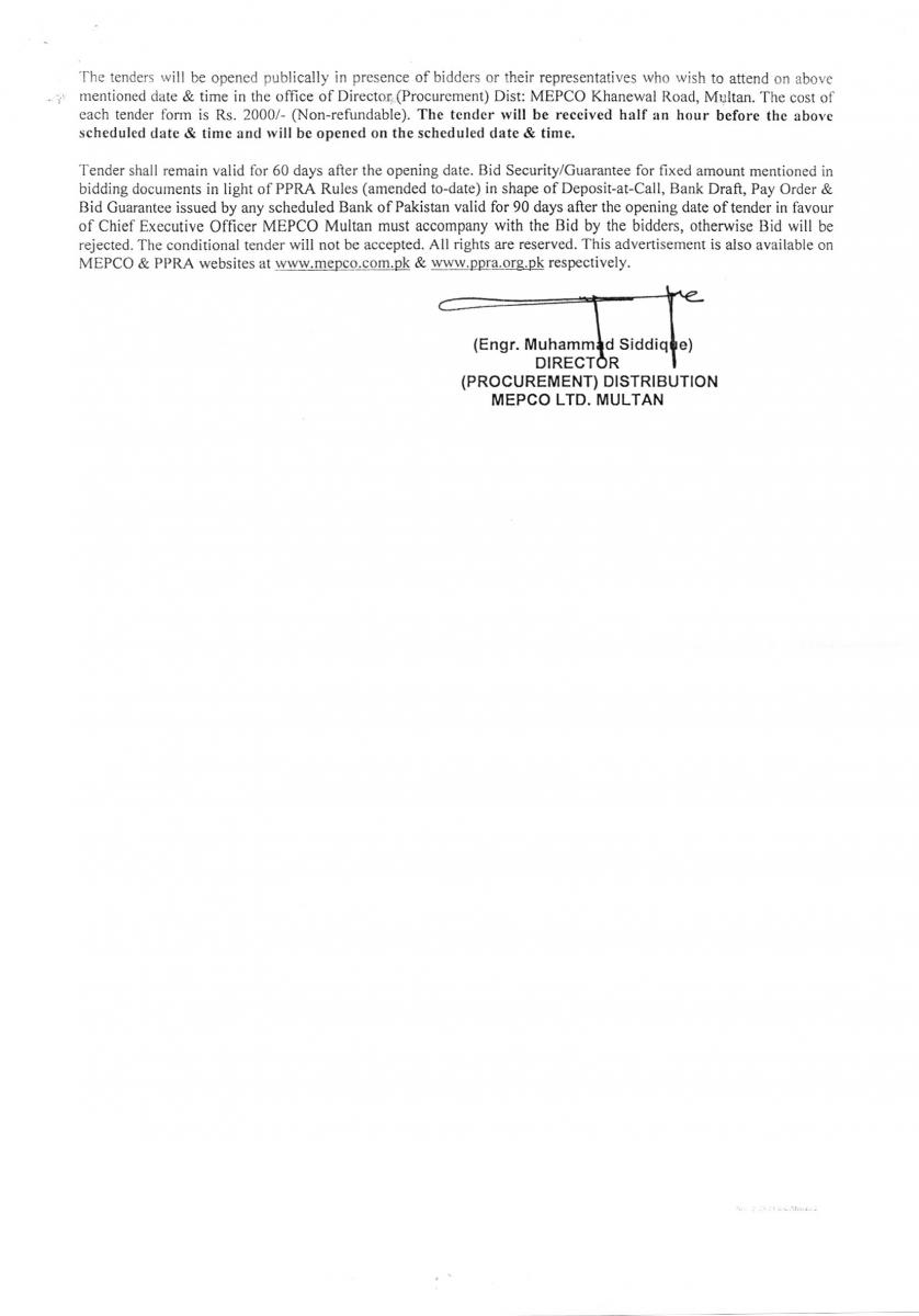 Tender Notices For The Procurement Of Distribution Material Detail In